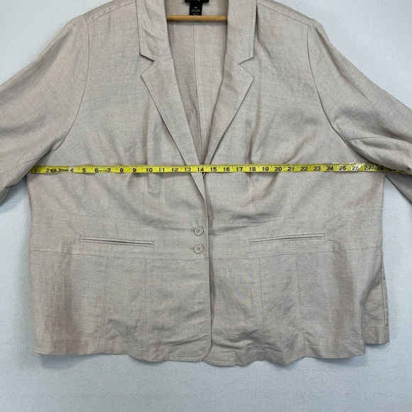 LANE BRYANT 100% Linen‎ Lightweight Jacket Womens 28 Beige Blazer Unlined - Picture 7 of 10